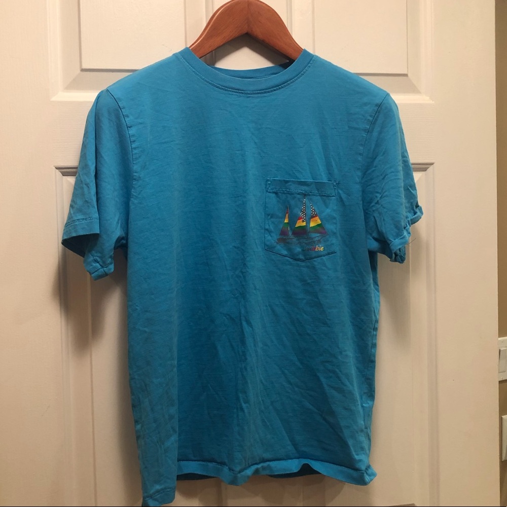 Chubbies Blue Short Sleeve T-shirt, Sky’s Out Thighs Out, Size S